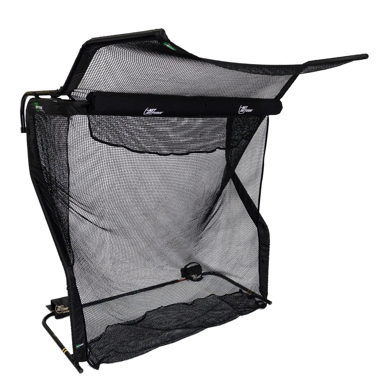 The Net Return golf net with No Fly Zone V2 installed, front angled view